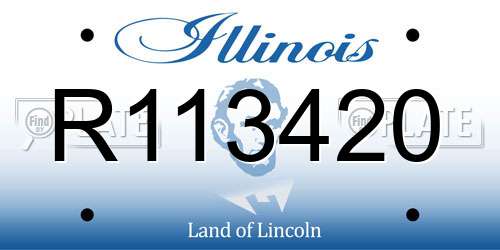 R113420 Illinois License Plate