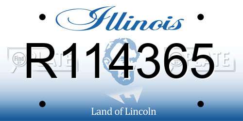 R114365 Illinois License Plate