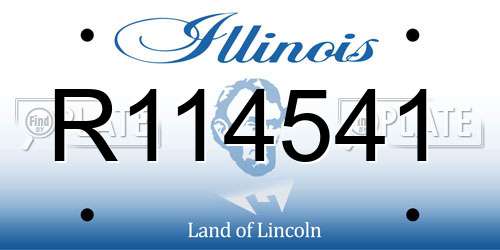 R114541 Illinois License Plate