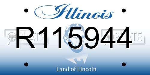 R115944 Illinois License Plate