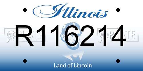 R116214 Illinois License Plate