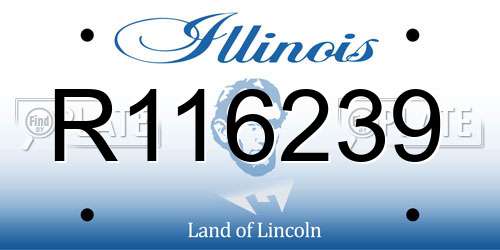 R116239 Illinois License Plate