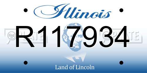 R117934 Illinois License Plate