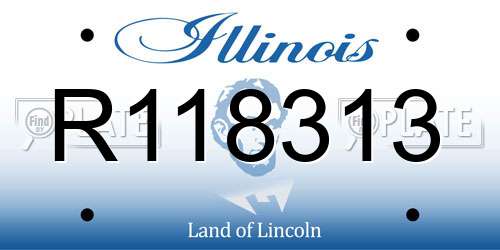 R118313 Illinois License Plate