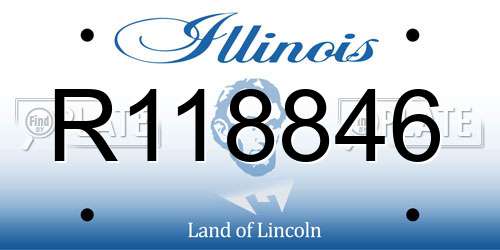 R118846 Illinois License Plate
