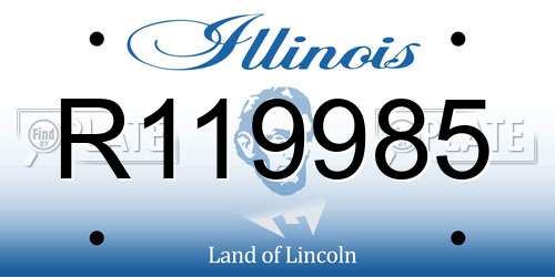R119985 Illinois License Plate