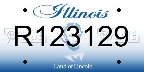 R123129 Illinois License Plate