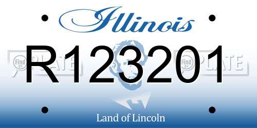 R123201 Illinois License Plate