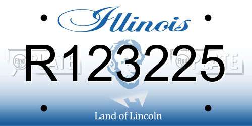 R123225 Illinois License Plate