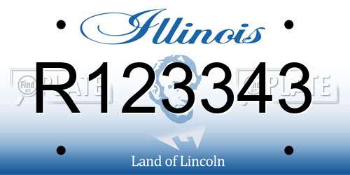 R123343 Illinois License Plate