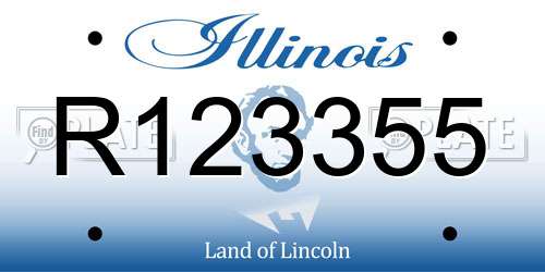 R123355 Illinois License Plate