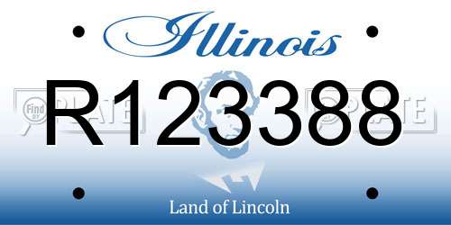R123388 Illinois License Plate