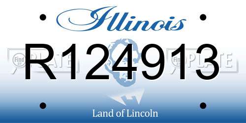 R124913 Illinois License Plate