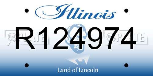 R124974 Illinois License Plate