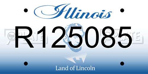 R125085 Illinois License Plate