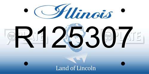 R125307 Illinois License Plate