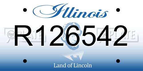 R126542 Illinois License Plate