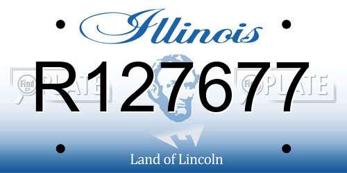 R127677 Illinois License Plate