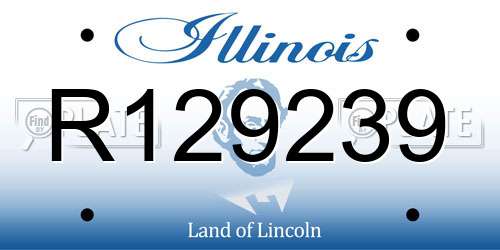R129239 Illinois License Plate