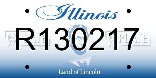 R130217 Illinois License Plate