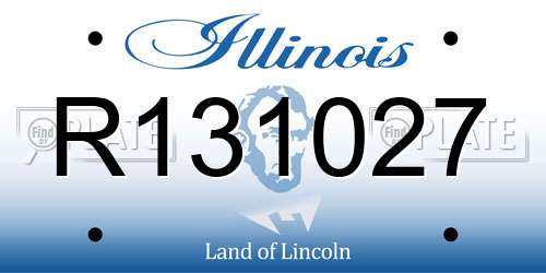 R131027 Illinois License Plate