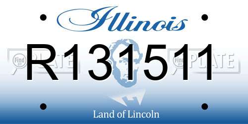 R131511 Illinois License Plate