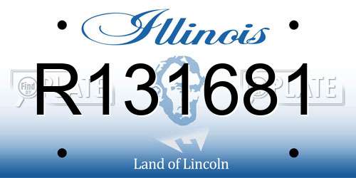 R131681 Illinois License Plate