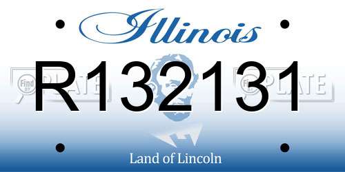 R132131 Illinois License Plate