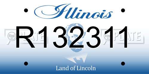 R132311 Illinois License Plate