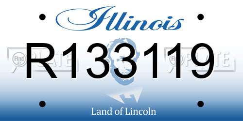R133119 Illinois License Plate
