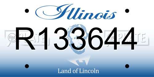 R133644 Illinois License Plate
