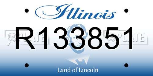 R133851 Illinois License Plate