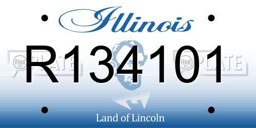 R134101 Illinois License Plate