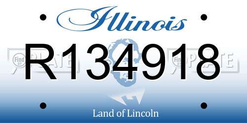 R134918 Illinois License Plate