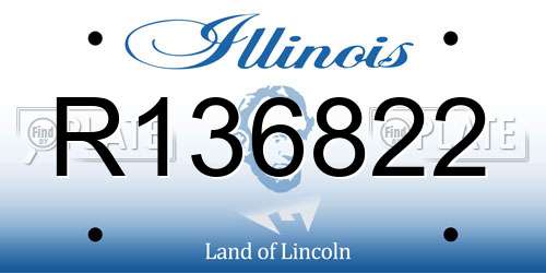 R136822 Illinois License Plate