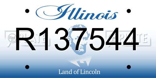 R137544 Illinois License Plate
