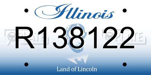 R138122 Illinois License Plate