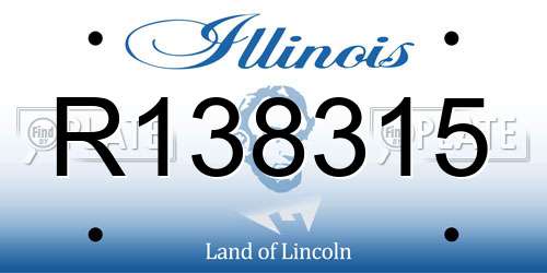 R138315 Illinois License Plate