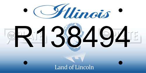 R138494 Illinois License Plate