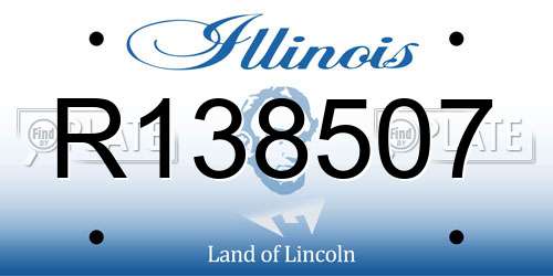 R138507 Illinois License Plate