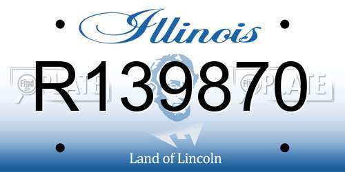 R139870 Illinois License Plate