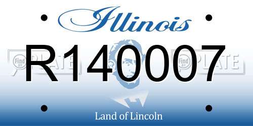 R140007 Illinois License Plate
