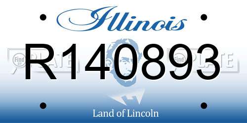 R140893 Illinois License Plate