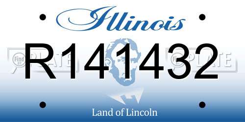 R141432 Illinois License Plate