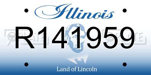 R141959 Illinois License Plate