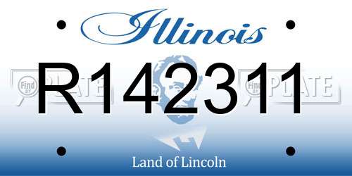 R142311 Illinois License Plate