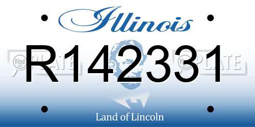 R142331 Illinois License Plate