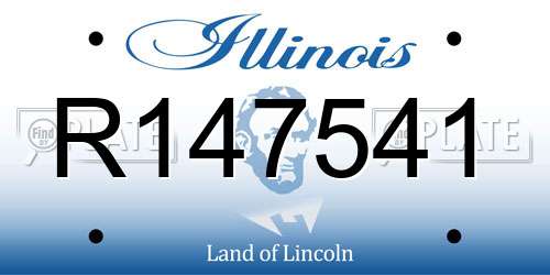 R147541 Illinois License Plate