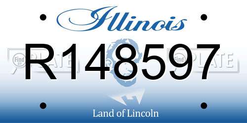 R148597 Illinois License Plate