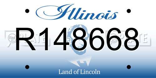 R148668 Illinois License Plate